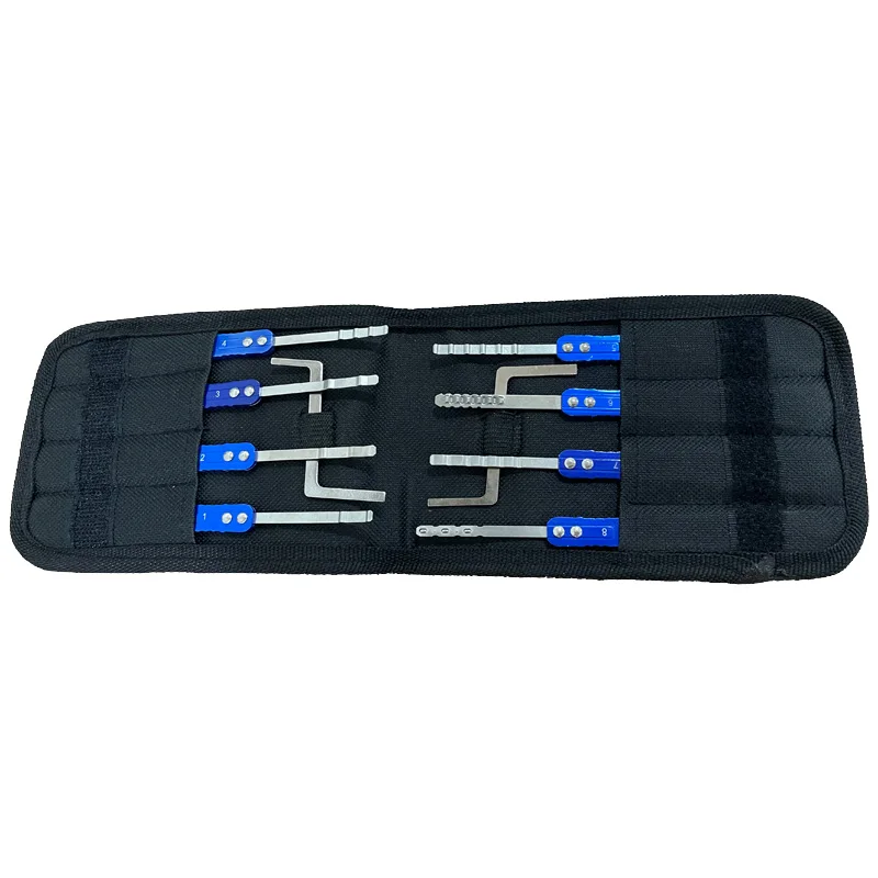 Goso – Kit de crochetage professionnel 8 pièces pour serrures à gorges externes, ouverture rapide avec 2 clés de tension pour serruriers professionnels HONEST HUK