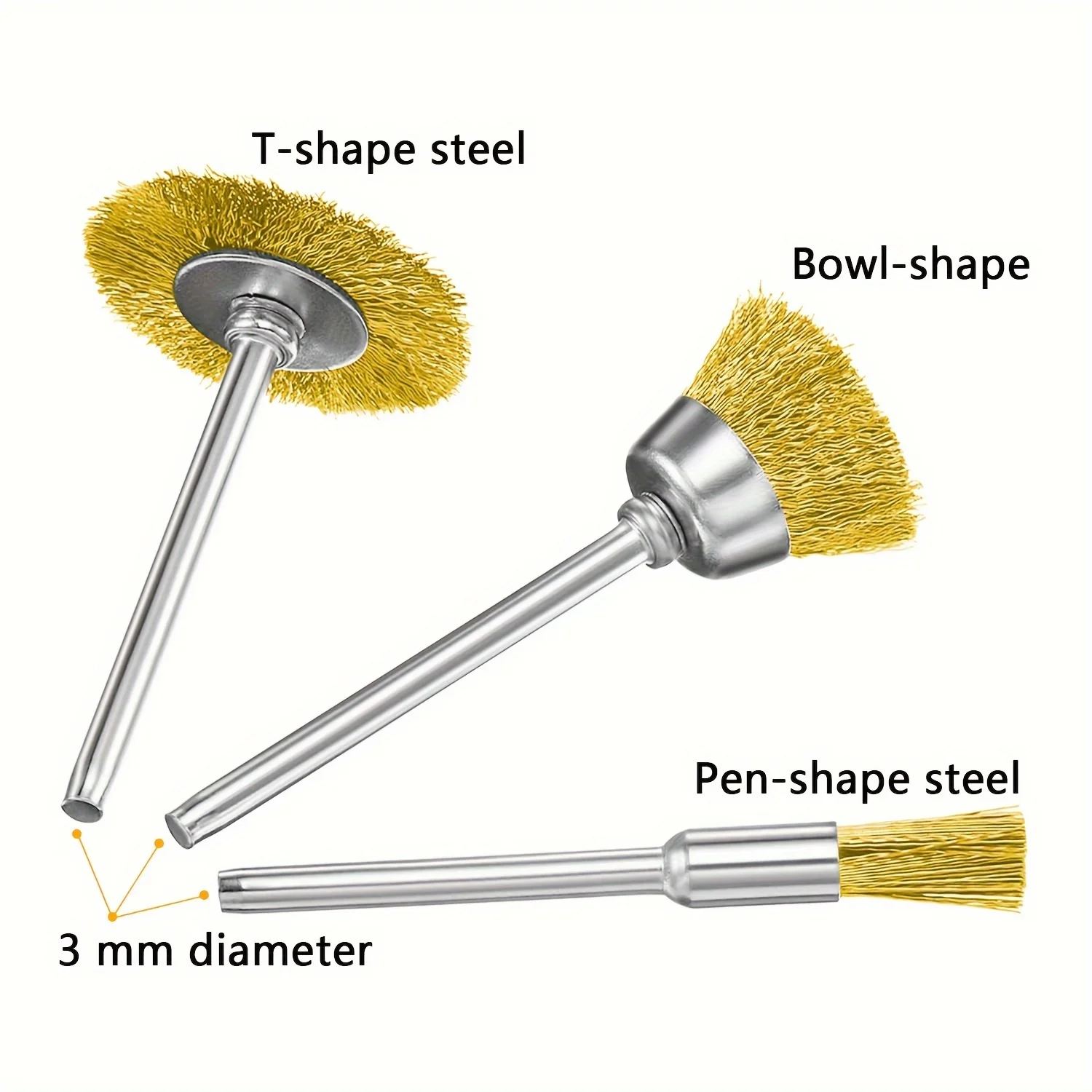 30 piece wire brush set, brass wire brush bit for cordless screwdriver, suitable for rust removal, cleaning, descaling and polis