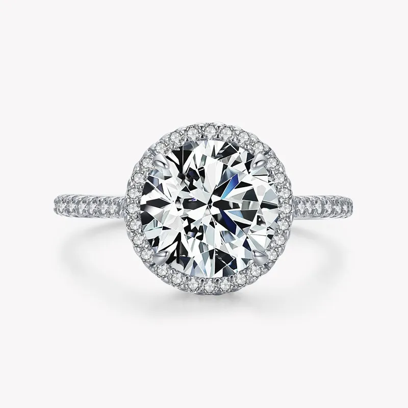 

Круглая бриллиантовая огранка Joyas Plata из стерлингового серебра 925, персонализированное ювелирное обручальное кольцо