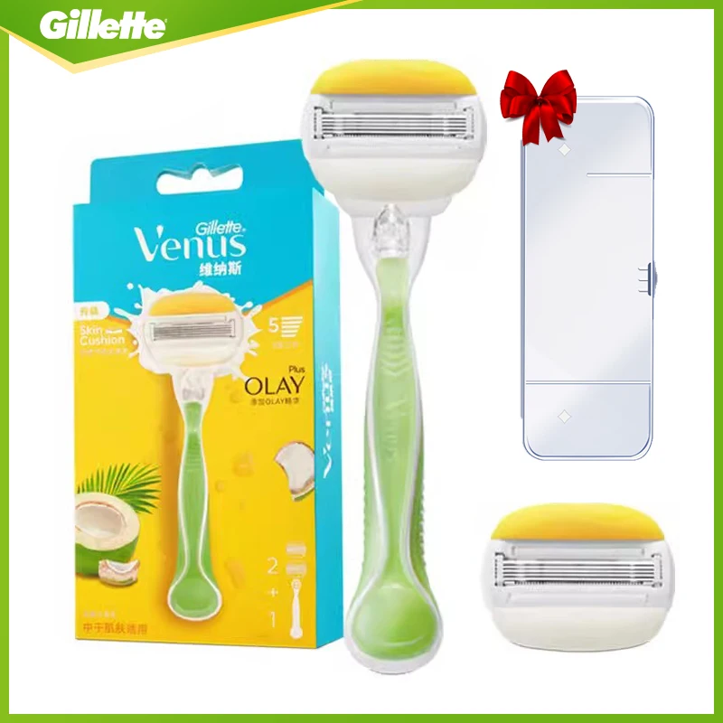 

Gillette Venus Razor Beauty Shaving Hair Removal Safety Shaver Razor 5 Layers Blade 1 Handle 2 Replacement Blade Refills 1 Box