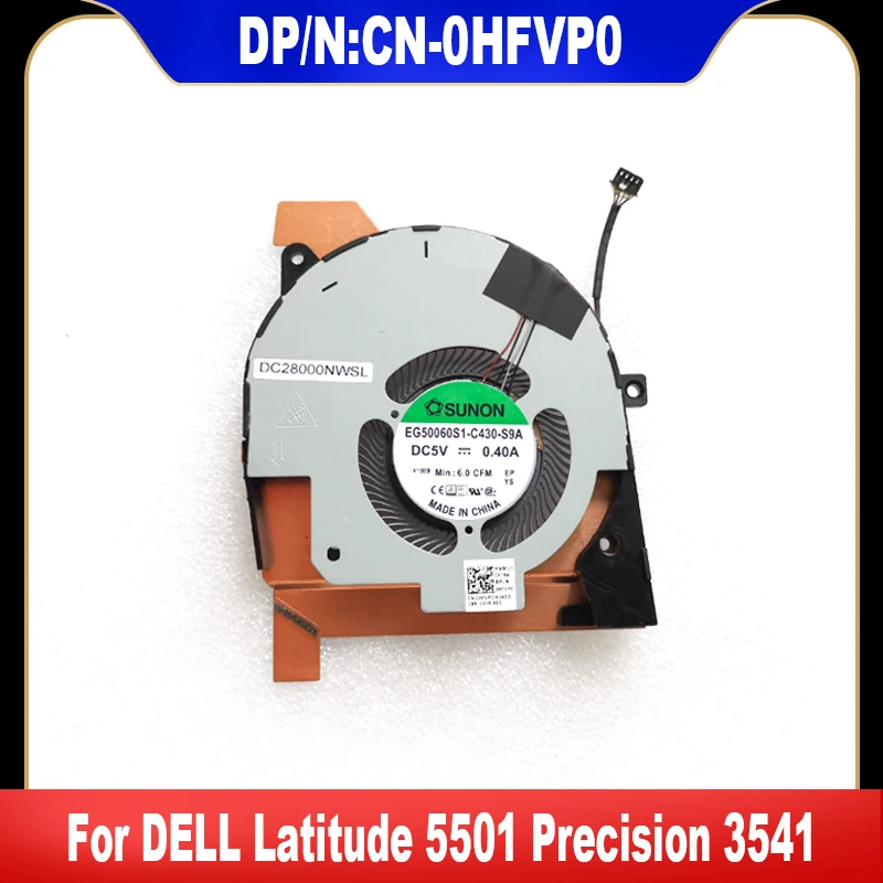 

0HFVP0 New Original For DELL Latitude 5501 Precision 3541 Laptop Cooling Fan CN-0HFVP0 HFVP0 Cooler Fan Heatsink Radiator