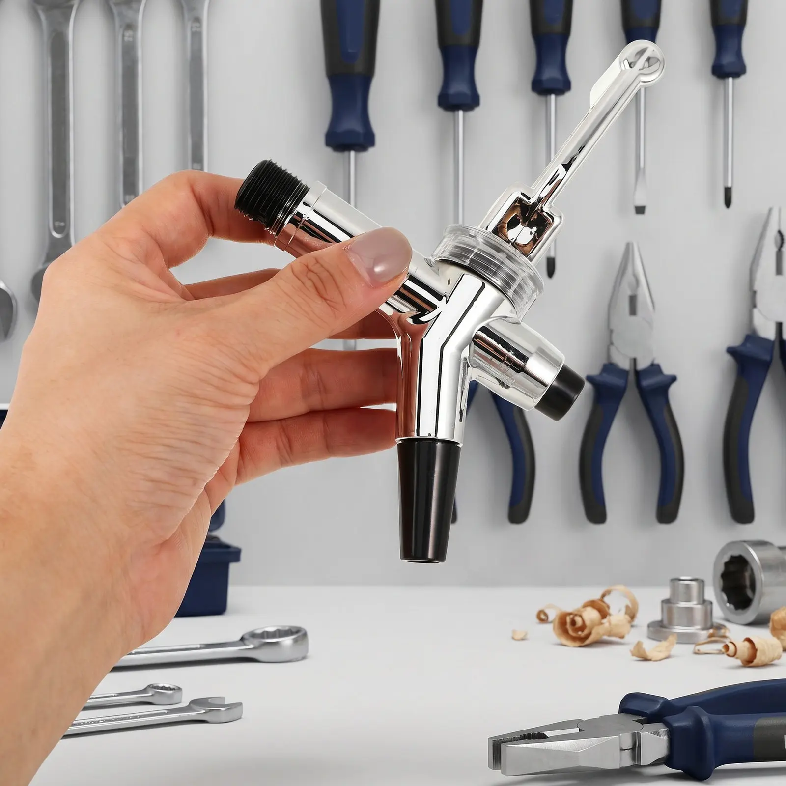 Commercial Grade Beer Tap Faucet Stainless Steel with Smooth for Keg Systems Draft Beer Dispenser Home Brewery