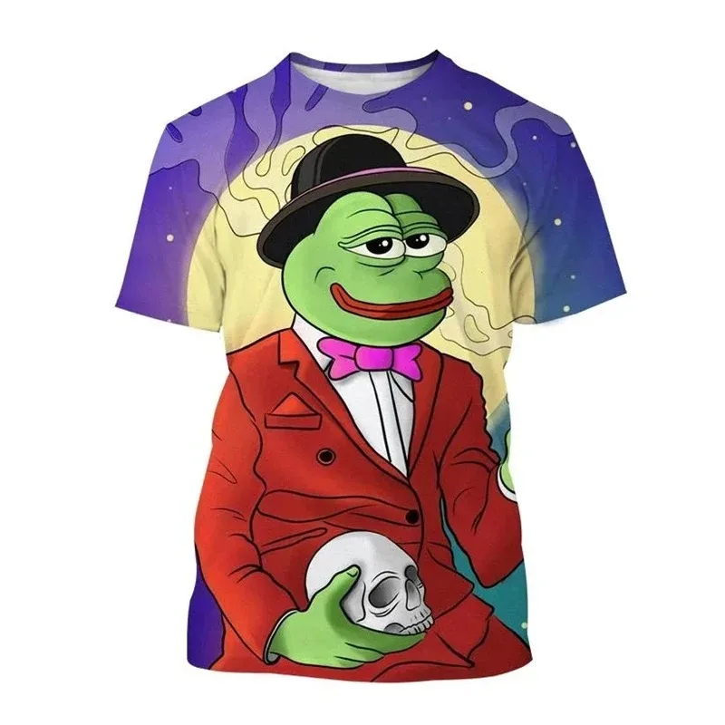 Funny Sad Frog Graphic T Shirts Frog Pepe 3D Print T Shirt For Men Clothes Animal Feels Bad Man Tee Boy Tshirt Girl T-Shirt Tops