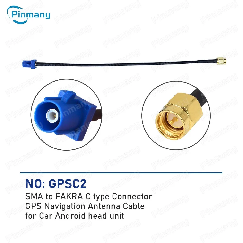 Car Android Head Unit GPS Tracking Navigation Antenna Adapter SMA to FAKRA C Type Cable Connector for VW Benz Ford KIA Hyundai