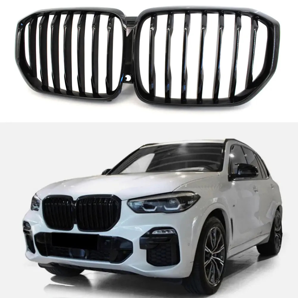 

1 шт. глянцевая черная решетка радиатора из АБС-пластика для BMW X5 2018-2023, модифицированные автозапчасти, гоночная решетка