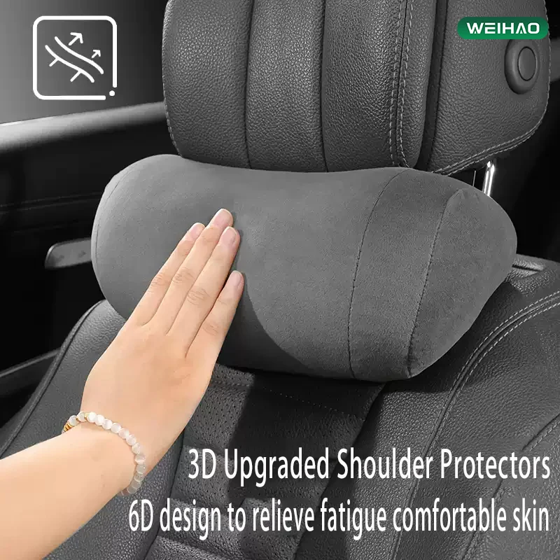 

WEIHAO Car Neck Pillow Protective Lumbar Back Support Breathable Car Headrest Cushion Relieve Stress Car Seat Pillow