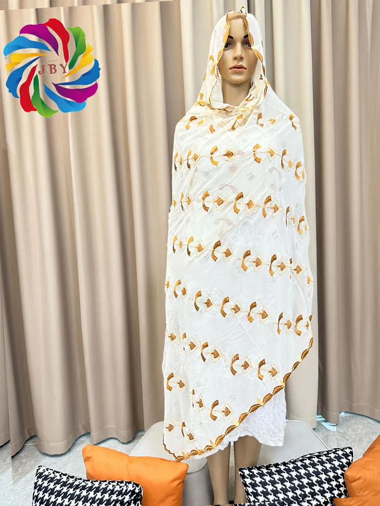 2024 New Dubai Scarf For Muslim Women African Chiffon Hijab Islam Hijab Pashmina Turban Headscarf Embroidery Shawls