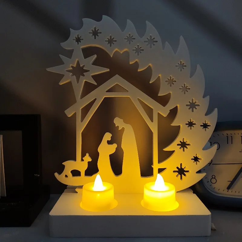 Praying Under The Star Tree Candle Holder Silicone Mold DIY Handmade Prayer Ornament Cement Plaster Resin Candlestick Mold