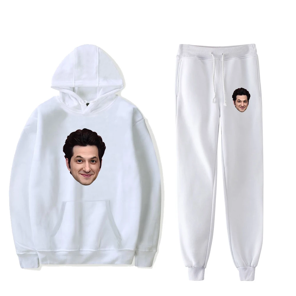 Ben Schwartz Portrait Hoodie Jogger Pants Two Piece Set Sweatshirts+Sweatpants Women Men Trendy Outfit Sets