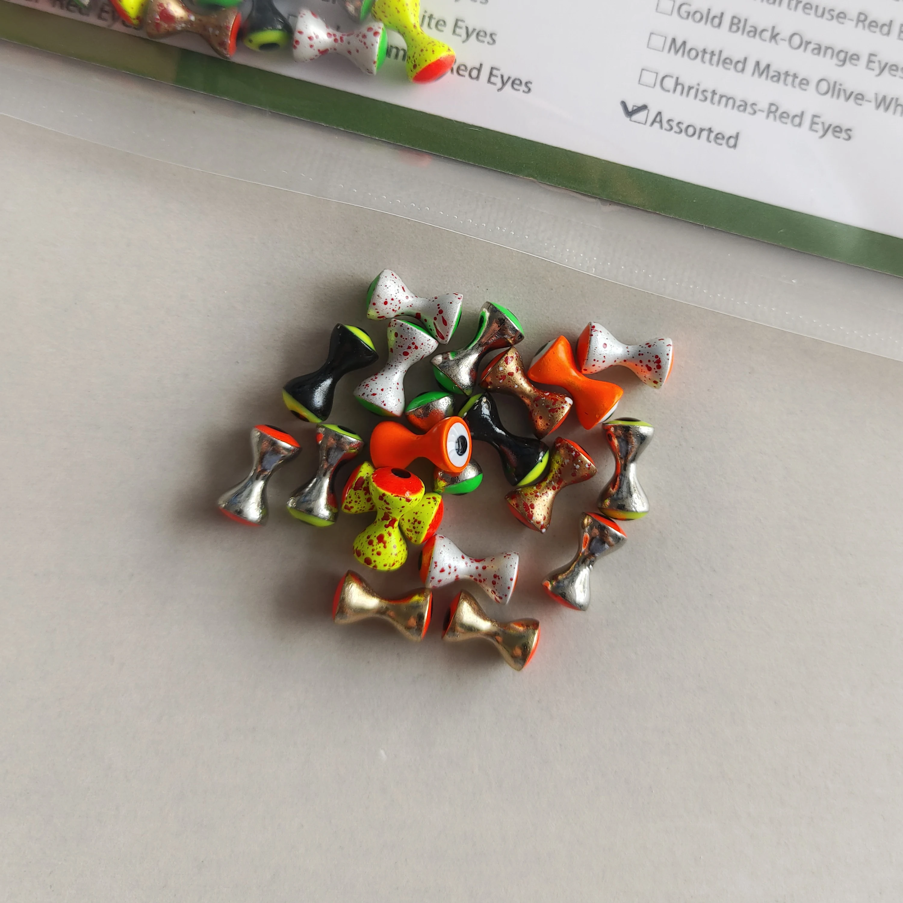 20 Pieces Total 10 Colors Assorted 4 Sizes Tungsten Double Pupil Dumbbell Eyes for Fly Tying