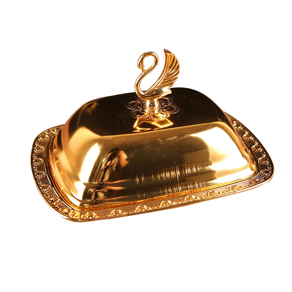 

European Style Stainless Steel Snacks Tray Household Dessert Plate Candy Storage Fruit Container Afternoon Tea Serving Organizer