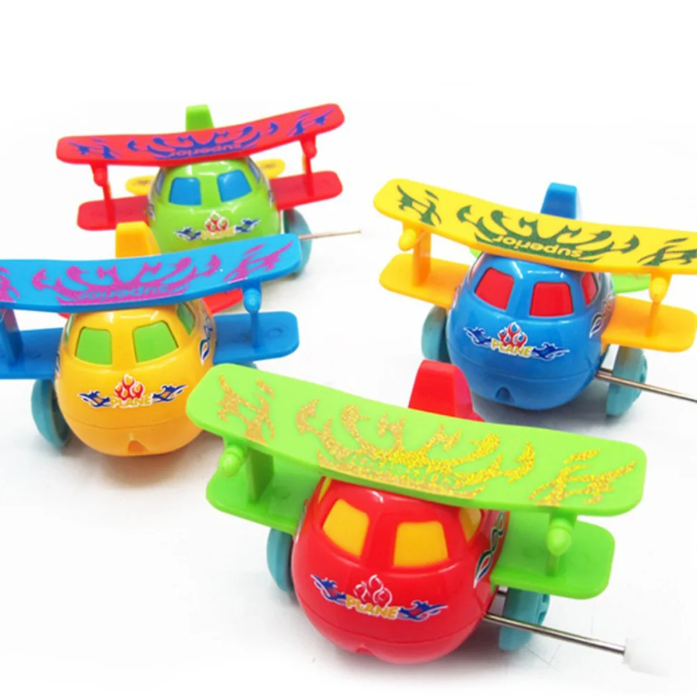 3 Pcs Twerking Toys Wind-up Clock Airplane for Kids Tumbling Cartoon Hand-controlled Flying Ball Rotating