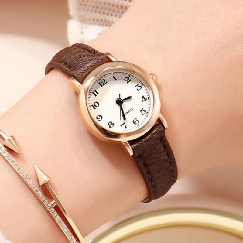 

Hot Sale 2023 Fashion Exquisite Small Watch Women Casual Watches Leather Band Analog Quartz Wristwatches Ladies Cheap Price