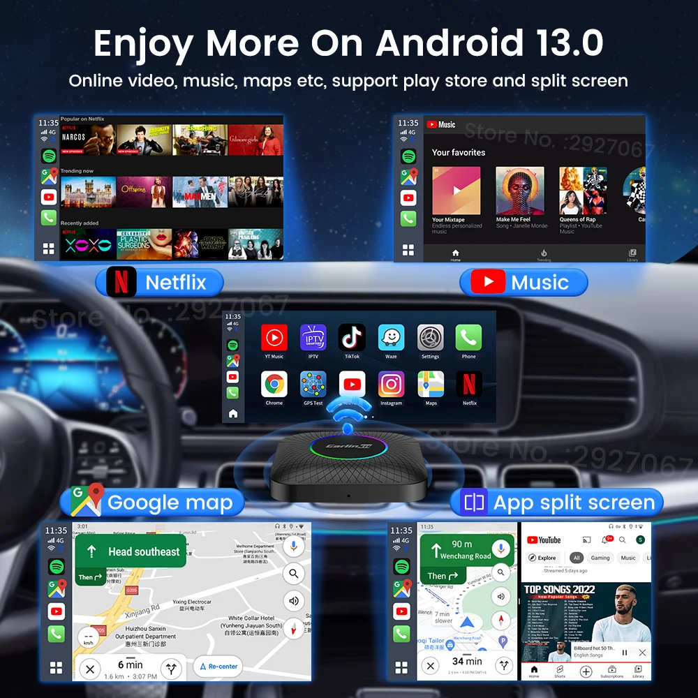 Carlinkit CarPlay Ai Box Android 13 8GB+128GB