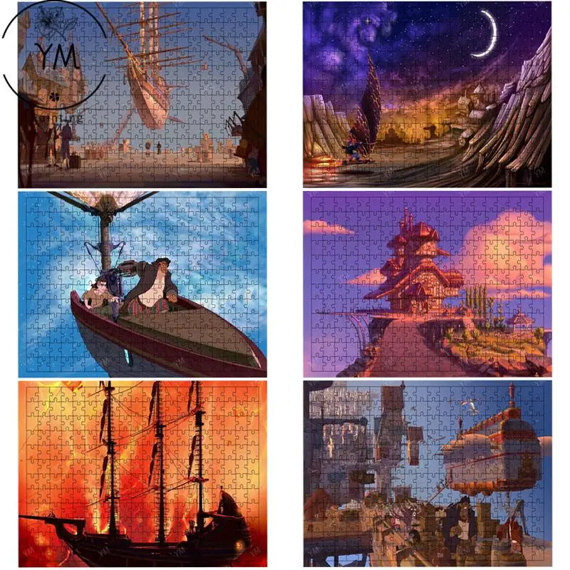 Treasure Planet Puzzle Toy Disney Collection 1000 Piece Paper Puzzle Toy Puzzle Kids Baby Toys Learning Educational