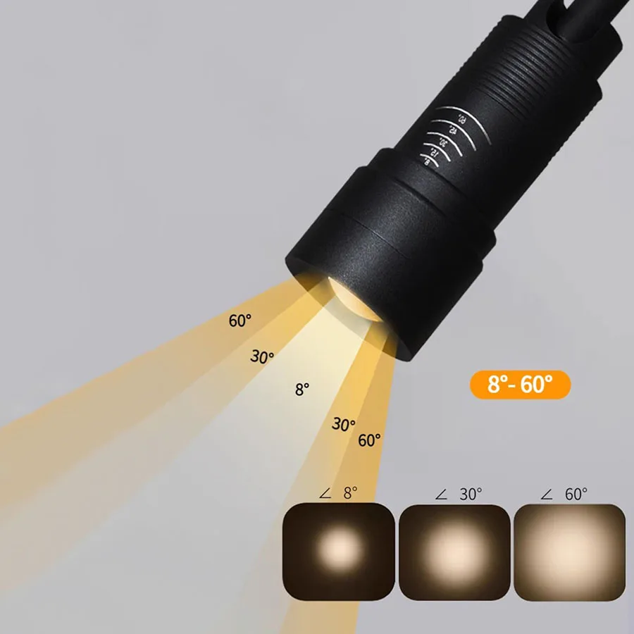 

10W Zoomable LED Track Spotlight 8 To 60 Angle Focus LED Ceiling Spotlight LED Track Lighting for Shop Kitchen Stage Decor