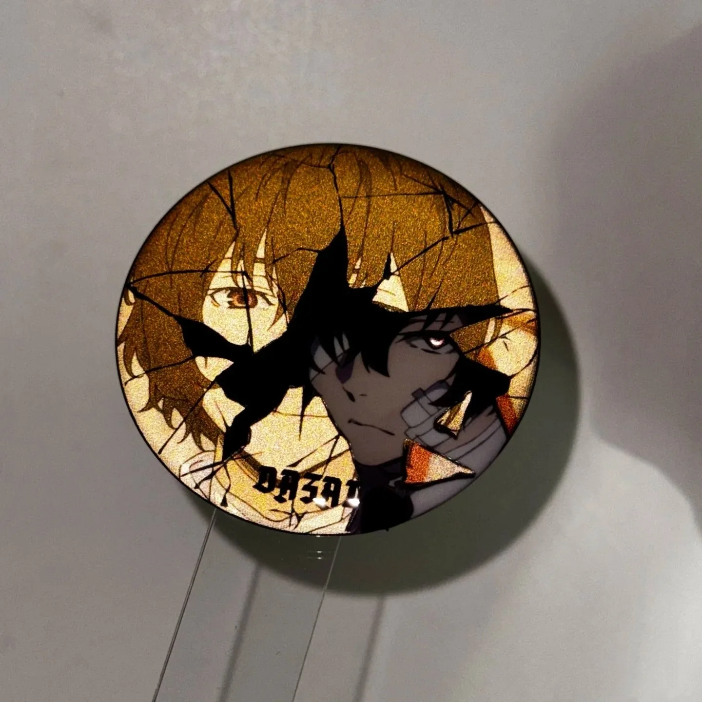 Renowned literary figure, wild dog Dun Akutagawa, Ryunosuke Nakahara, stunning beauty, shattered feeling, reflective badge