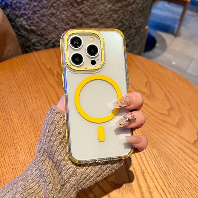 

Phone Cover For Anti Slip Airbag Luxury Magsafe Suitable Iphone 15 14 13 12 11 Pro Max Plus Magnetic Wireless Charging Case