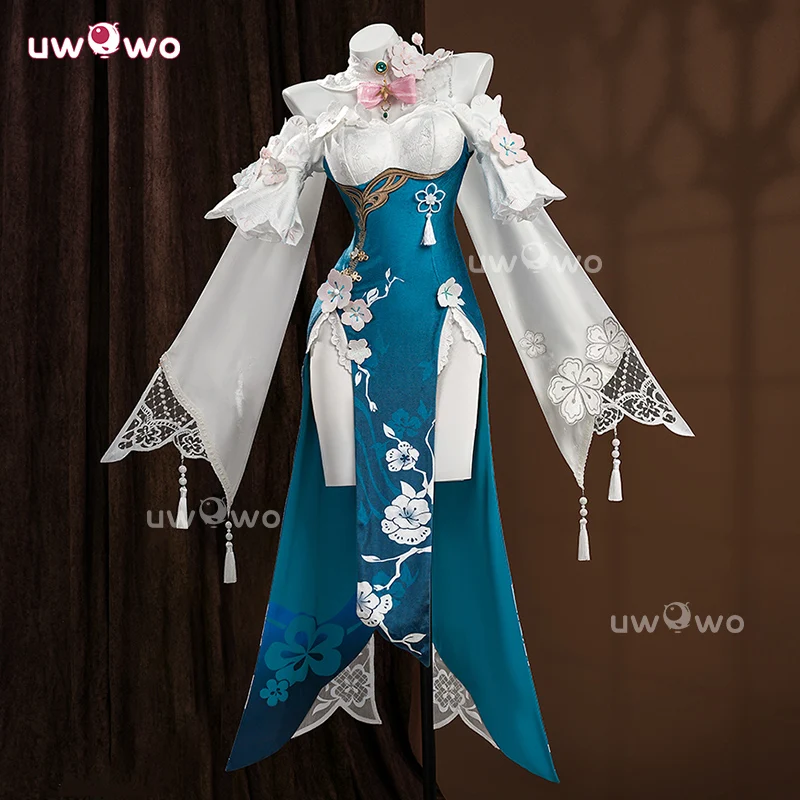 

UWOWO Collab Series: Game Honkai: Star Rail Ruan Mei Plumblossom Letter Qipao Cosplay Costume XS-2XL Halloween Costume