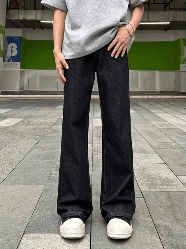 

American Sle Bla Denim Original Cowboy Jeans Men's Winter Vibe Cleanfit Slim Straight Leggings Micro Flared Pants