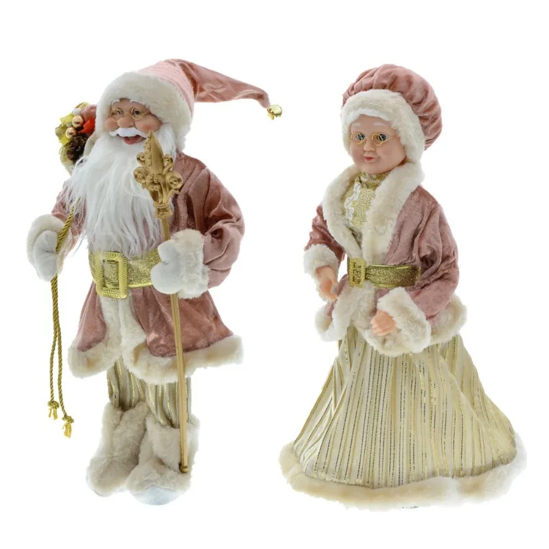 45cm Standing Santa Claus Figurine Ornament Large Size Christmas Standing Santa Doll Decor Ideal Xmas Holiday Gift