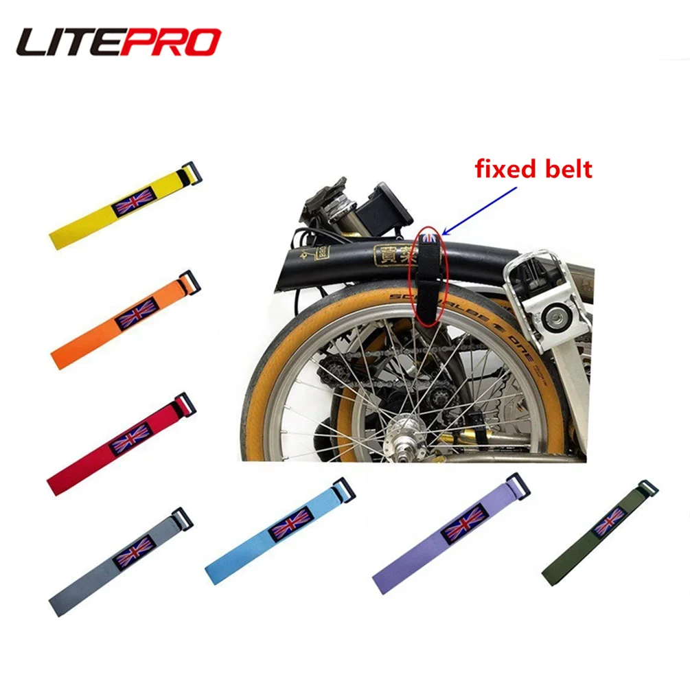 Literpro Folding Bike Correias do corpo, cinto fixo para Brompton bicicleta, bandagem anti-fragmentação