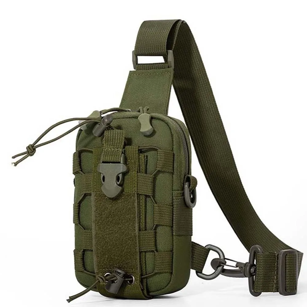 Multi-functional Men's Nylon Waist Pack with Water Bottle Holder Solid Color Riding Shoulder Bag Adjustable Strap