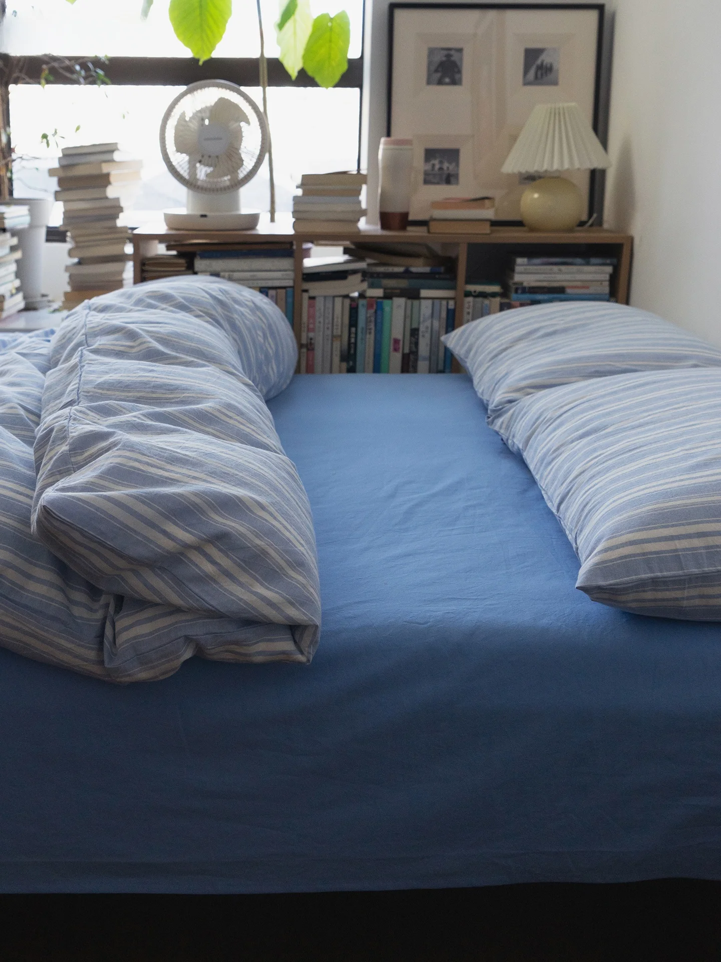 

Комплект постельного белья из чистого хлопка с полосатым узором: пододеяльник, наволочка, простыня, 3 предмета