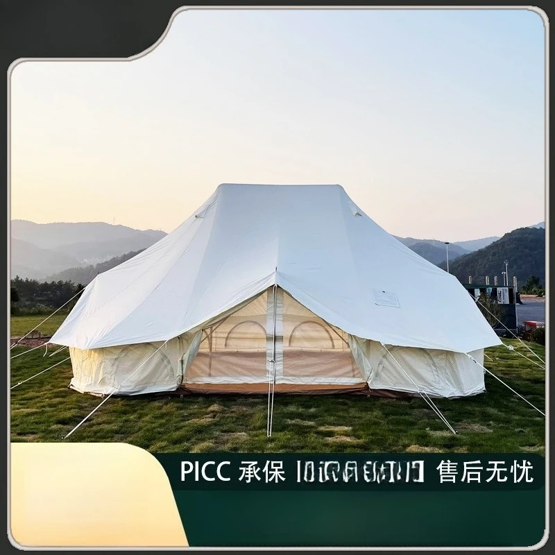 Tent, outdoor camping, yurt camp, 3 doors, 24 square meters, rainproof, sunproof, windproof