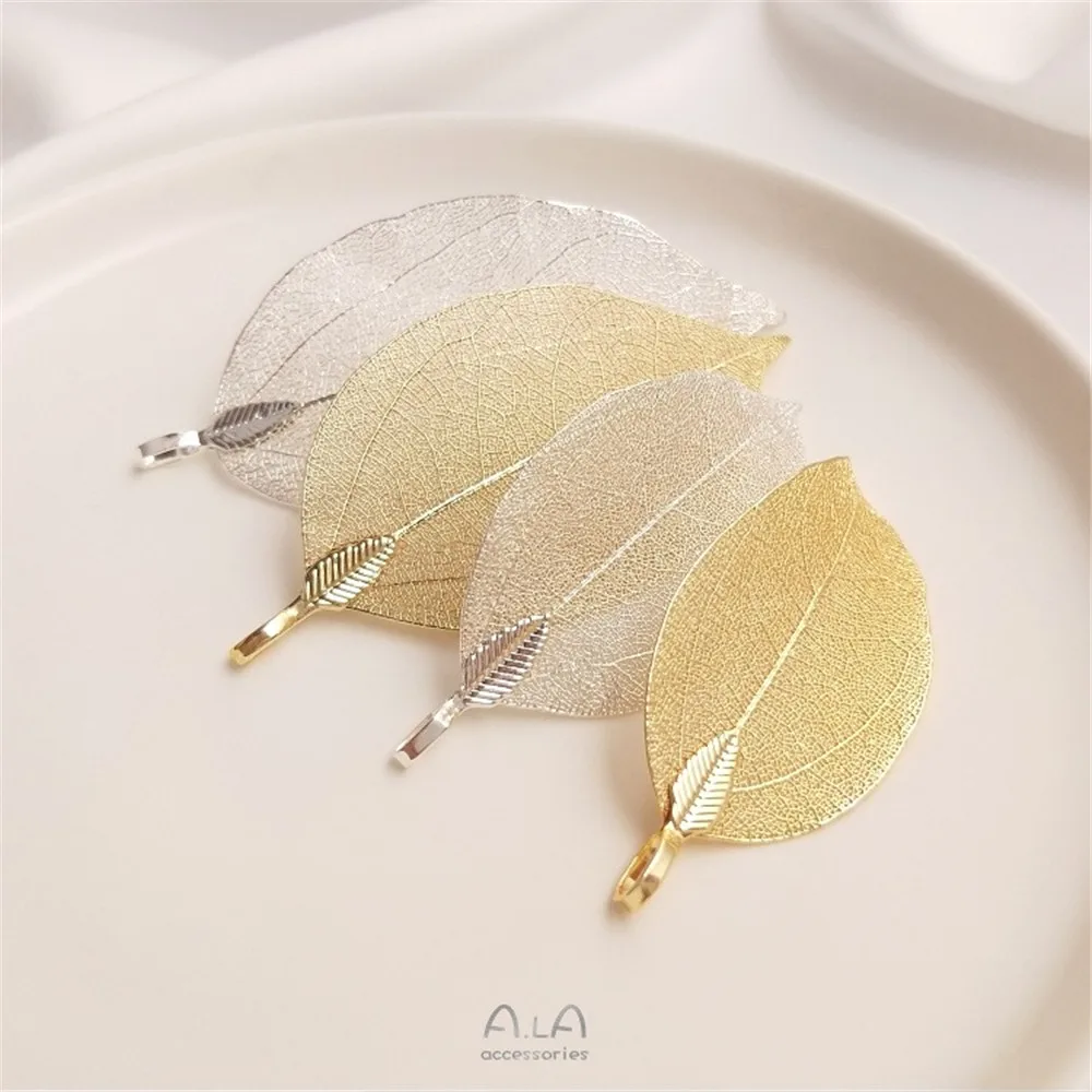 

Natural Native Leaves Gold-plated Color-preserving Silver Leaf Pendant Handmade Diy Hairpin Necklace Earrings Pendant Accessorie