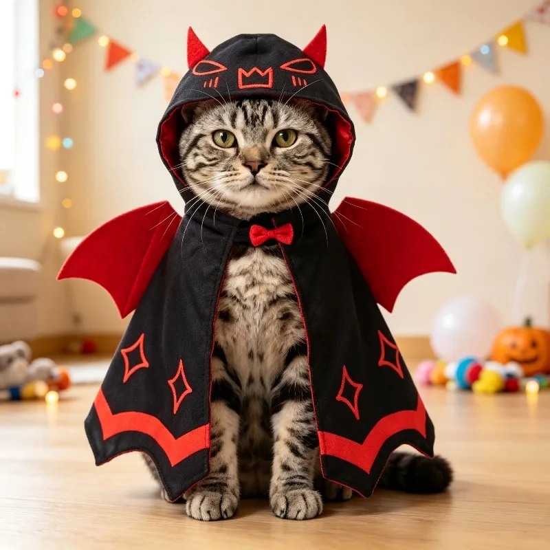 Cats and Dogs Halloween Cosplay Costume New Bat Wing Cape Pet Cloak for Holiday Carnival Party Outdoor Photo Shoot Fancy