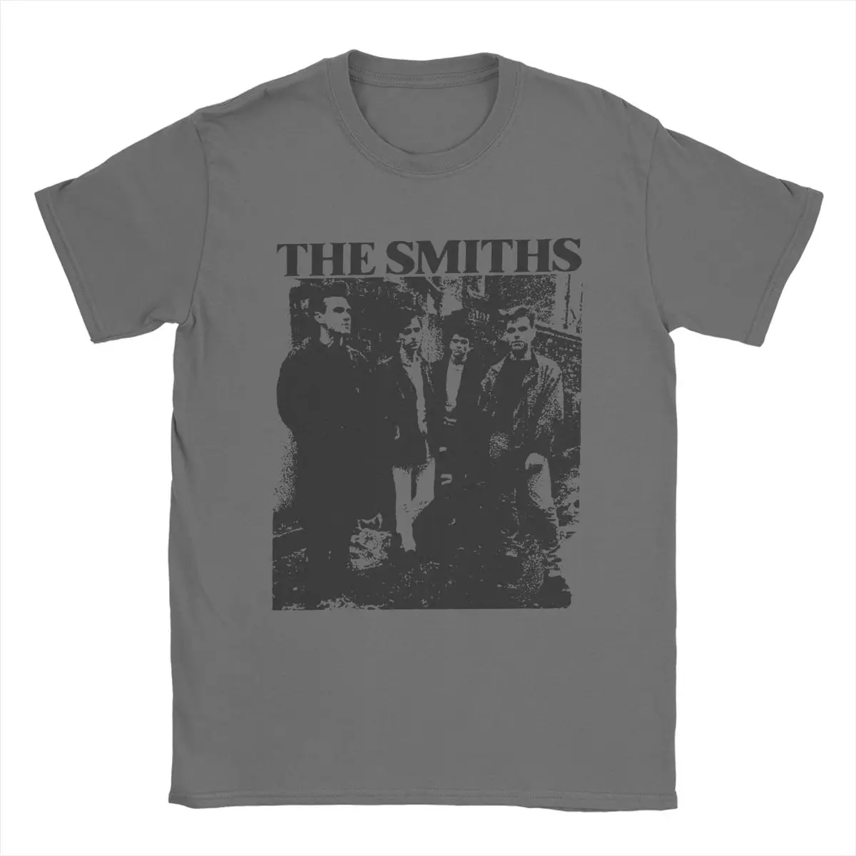 The Smiths Vintage Pencil Drawing Style T-Shirt for Men Music Casual Pure Cotton Tee Shirt O Sleeve T Shirt Printing Clothing