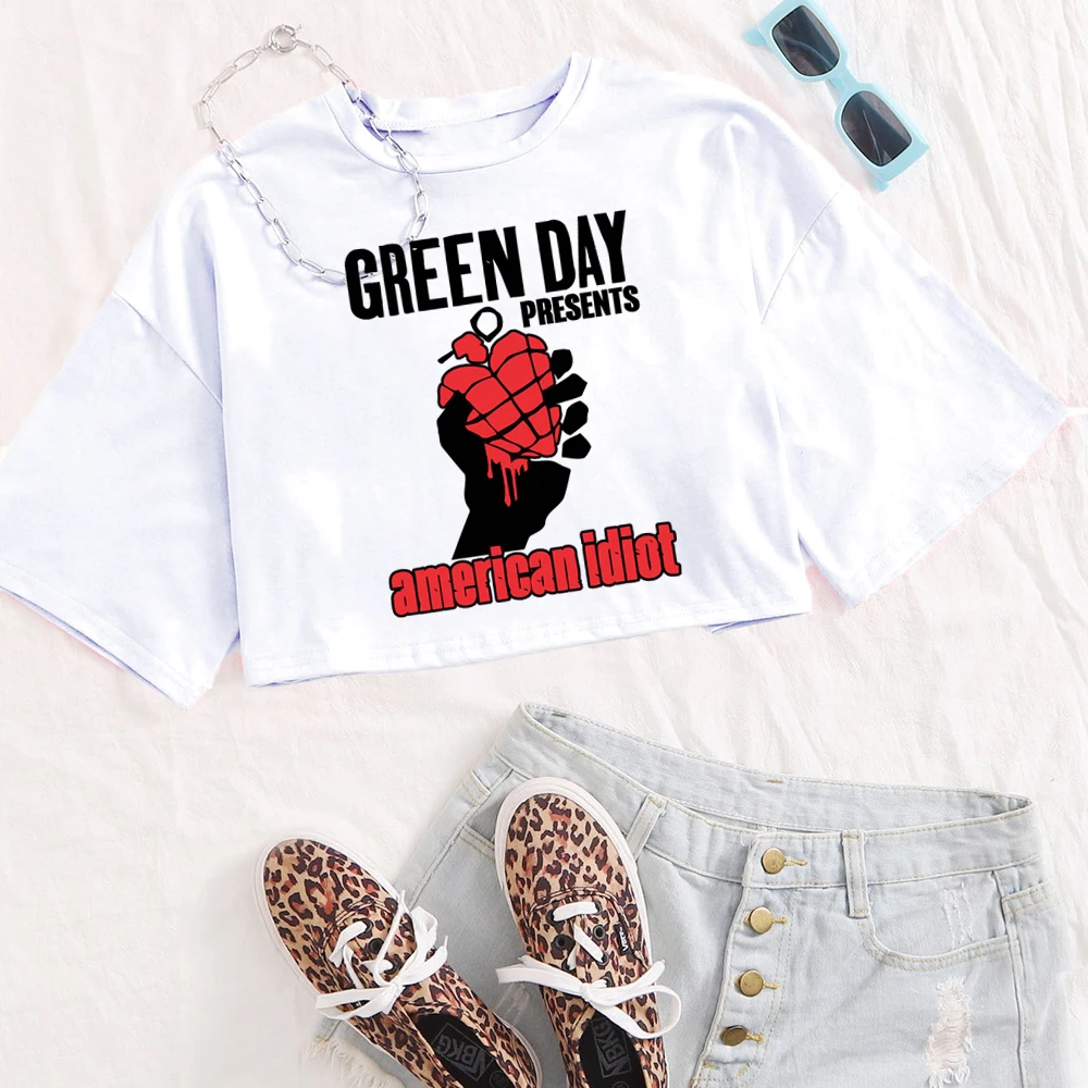 Green Day savors Band 2024 World Tour camicie donna Crop Top traspirante Streetwear abbigliamento Fashion Top