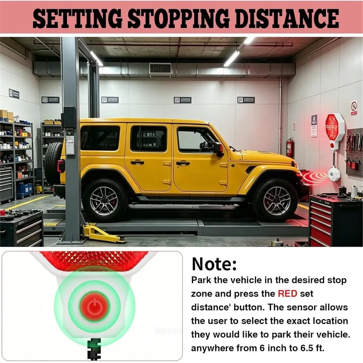 Garage Parking Sensor Aid,Adjustable Ultrasonic Car Stop Indicator US Plug