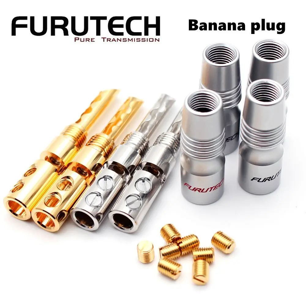 

Original Furutech FB-200 R/G copper gold plated rhodium banana plug Speaker cable 5mm speaker connector Banana plug