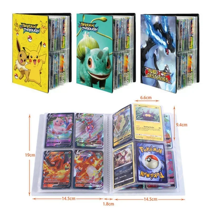 Charizard Cards Album Holder for Kids, 4 Bolsos, 240 Cartão, Anime Mapa, Game Collection Binder, Pasta de Livros, Top Brinquedos Presente