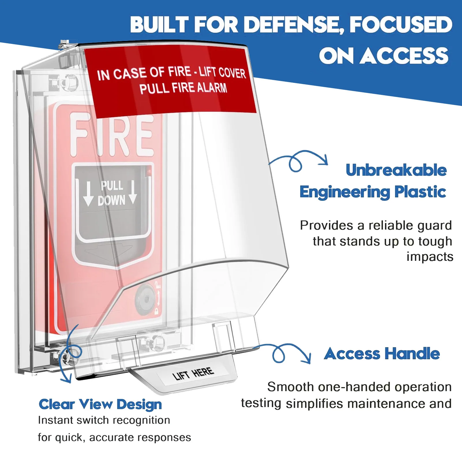 Fire Reminder Cover Pull Station Manual Emergency Call Point Protective Button Guard Fireproof Safe Switch Protector