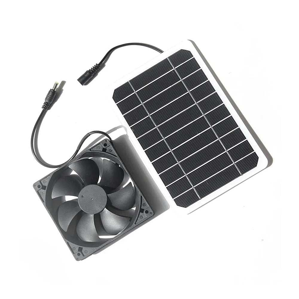 6W Monocrystalline Solar Panel DC5521 Output Charge 3.7V-5V Battery PV Plate Pet Exhaust Fan Chicken Dog Cat Solar Air Flow Fan