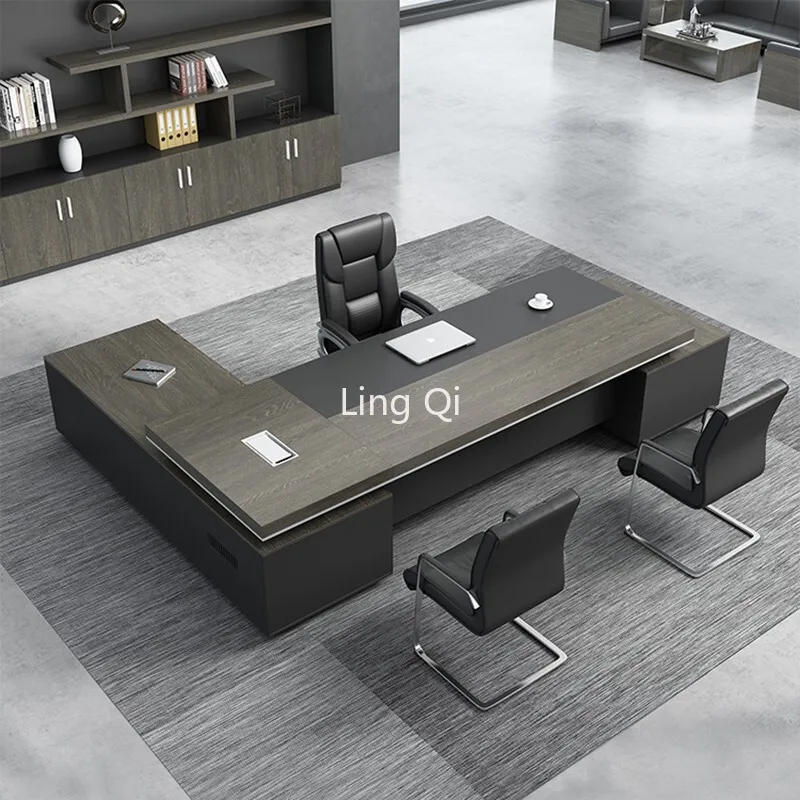 Minimalist Reception Office Desk Dark Wood Art Unusual New Chinese Computer Desks Study Floor Mesa Escritorio Home Furniture