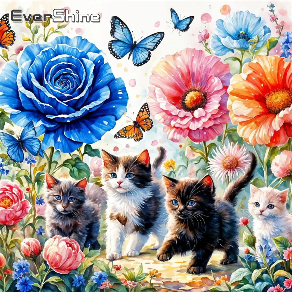Evershine Katze Diamant Malerei Tier geeignet für Anfänger Diamant Mosaik Blume DIY neue Ankunft Stickerei handgemachtes Geschenk