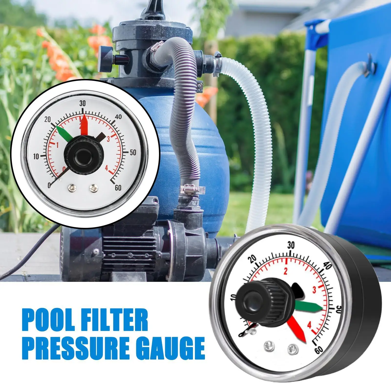 

ECX2712B1 Профессиональный манометр из пластика или железа 0-60PSI Прочный измерительный инструмент для гидравлического пневматического оборудования