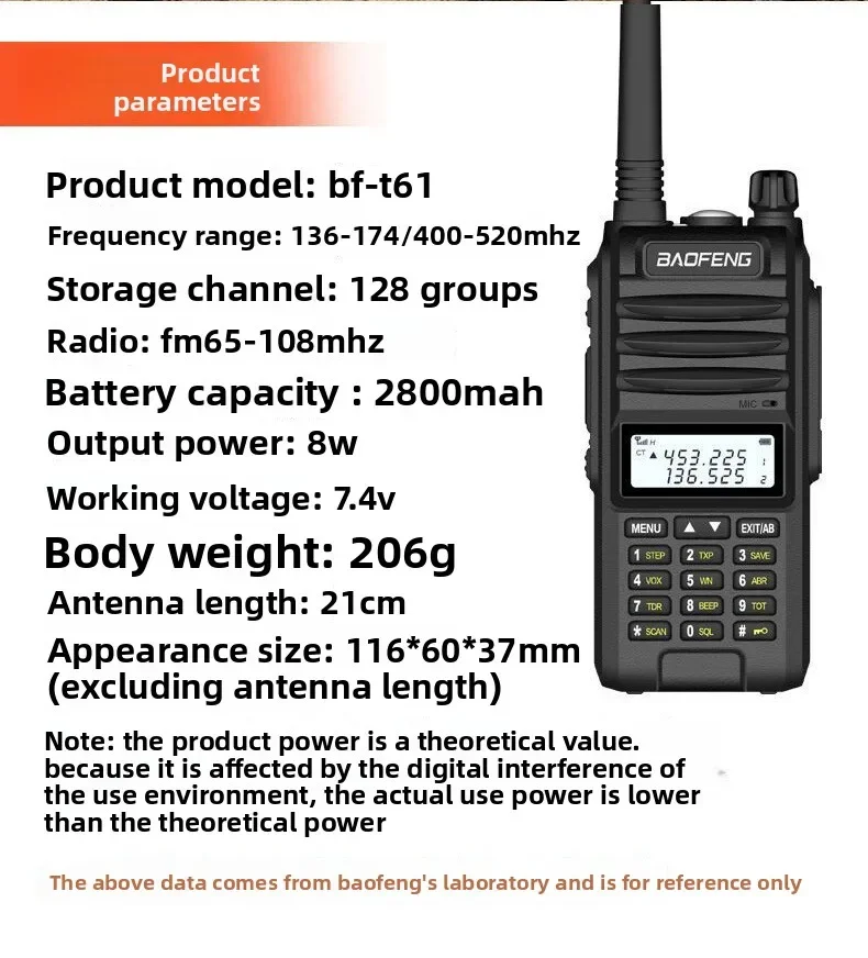 Practical bestseller BAOFENG  BF-A58S Tri-Band Dual Display Walkie Talkie Anti-fall Handheld Radio for Outdoor Civilian Use