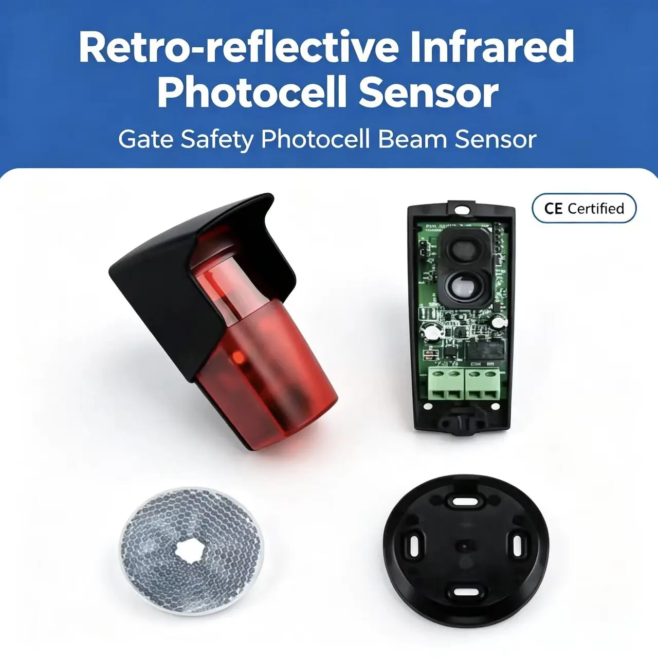 Infrared Photocell  Gate Safety Beam Sensor Automatic Sliding Swing Garage Rolling Shutter Door