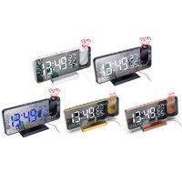 LED FM Time Display Radio With Temperature And Humidity Digital Alarm Clock Projection Multifunction Bedside Radio Mirror Clock