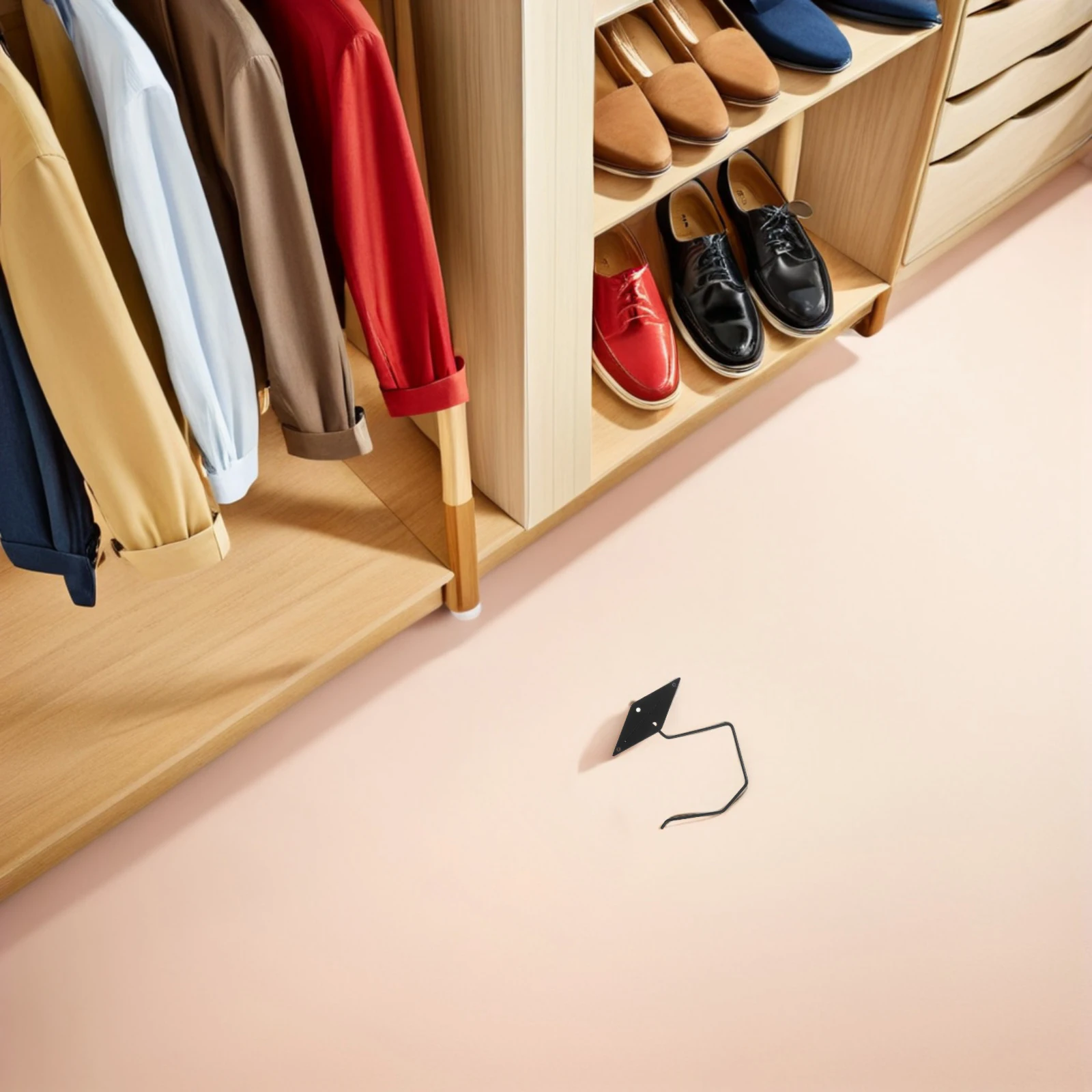 

Folding Hook Hangers Multifunctional Foldinghook Cabinet Black under Counter Banana