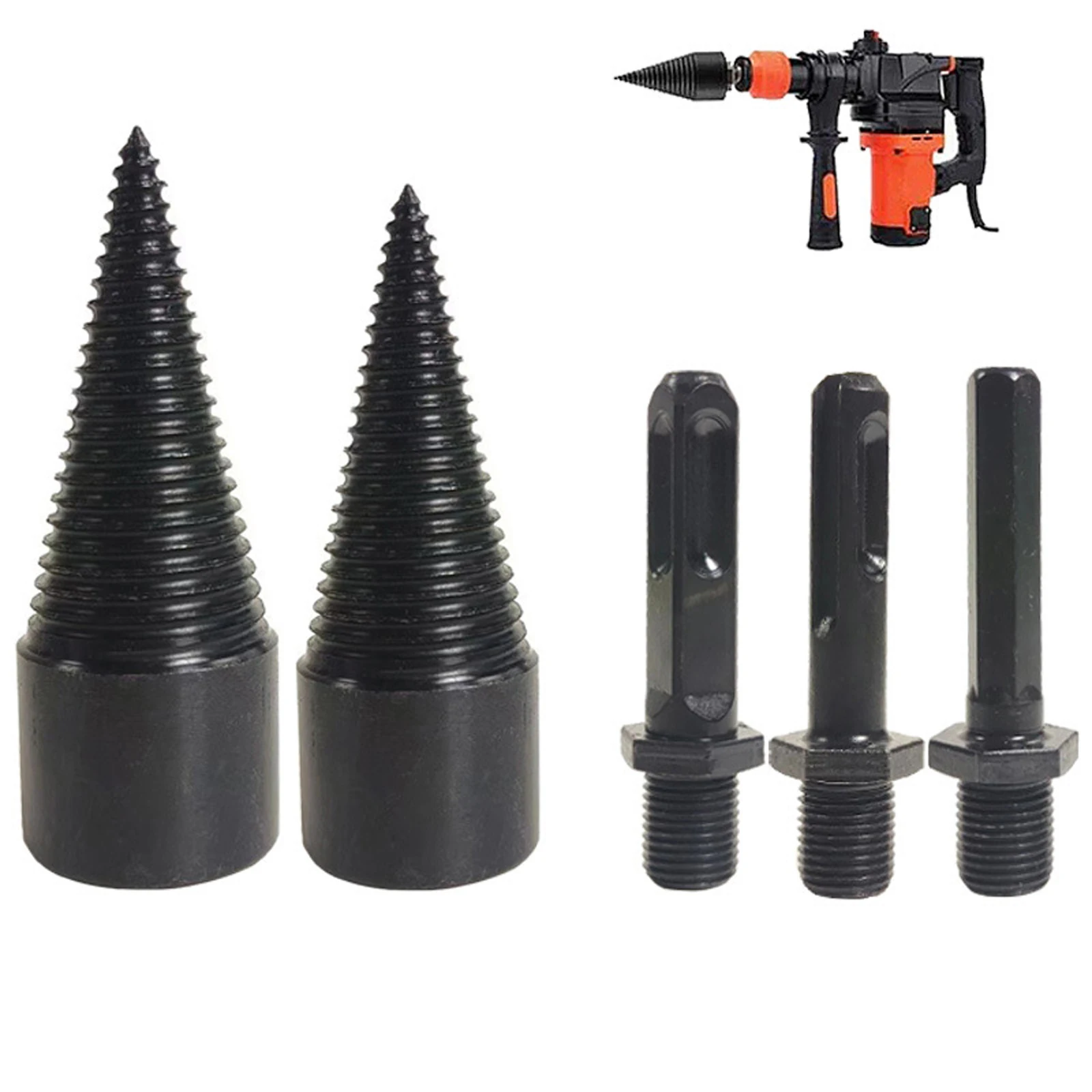 42mm+32mm Wood Log Splitter Firewood Drill Bit With 3 Handles Detachable for Electric Drill Kindling Splitter view 3