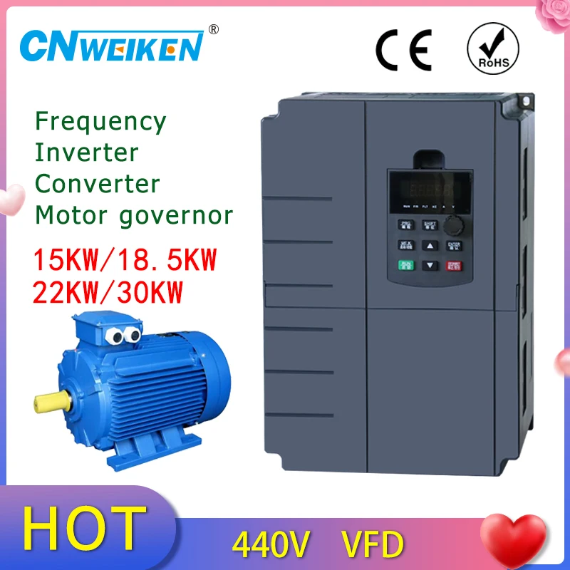 440V 15kw 18.5kw 22kw 30KW Frequency Inverter Variable For AC Motor 440v 3-Phase In &3-Phase out AC Drives Frequency Converter