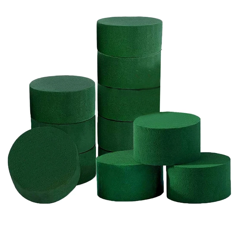 Floral Foam 12 Pcs Dry &Wet Flower Foam Round Florist Styrofoam Blocks Flower Foam for Fresh or Artificial Flowers