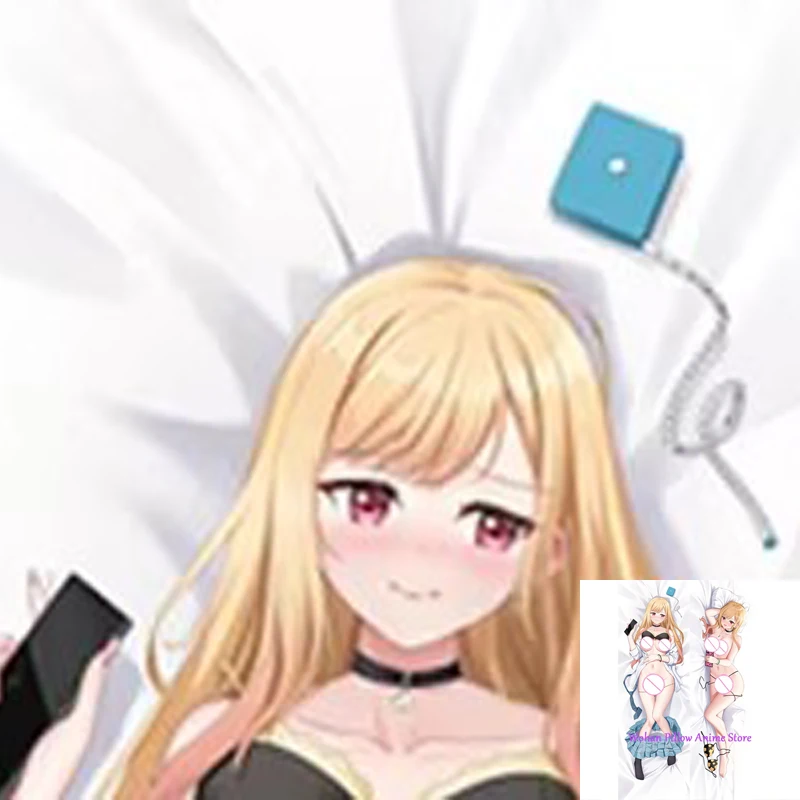 

Dakimakura Anime Pillow Cover Kitagawa Marin Double Sided Print Life-size Halloween Christmas Decoration