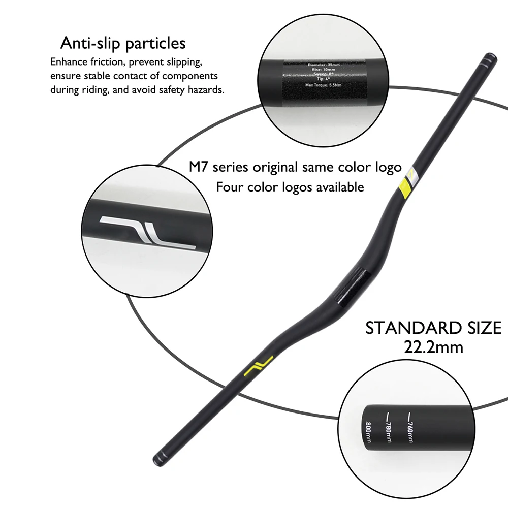 แฮนด์จักรยานเสือภูเขาคาร์บอน 35 มม. กว้าง 800 มม. ยกสูง 10/25/40 มม. สำหรับ Enduro DH All-Mountain แข็งแรง น้ำหนักเบา 250 กรัม